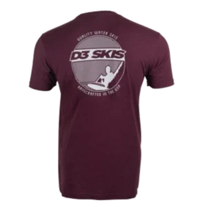 D3 Skis Maroon T-Shirt for sale. Watersports Warehouse, Cape Town